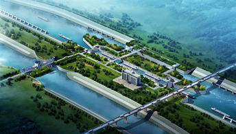 拟建东淝河船闸效果图